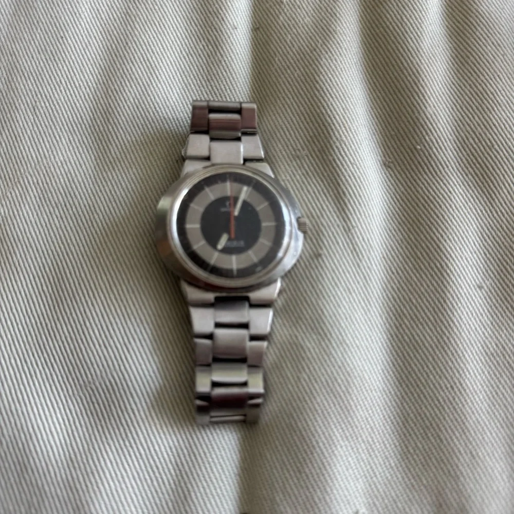 Collectible Vintage Omega Dynamic Black and Silver Bullseye Dial